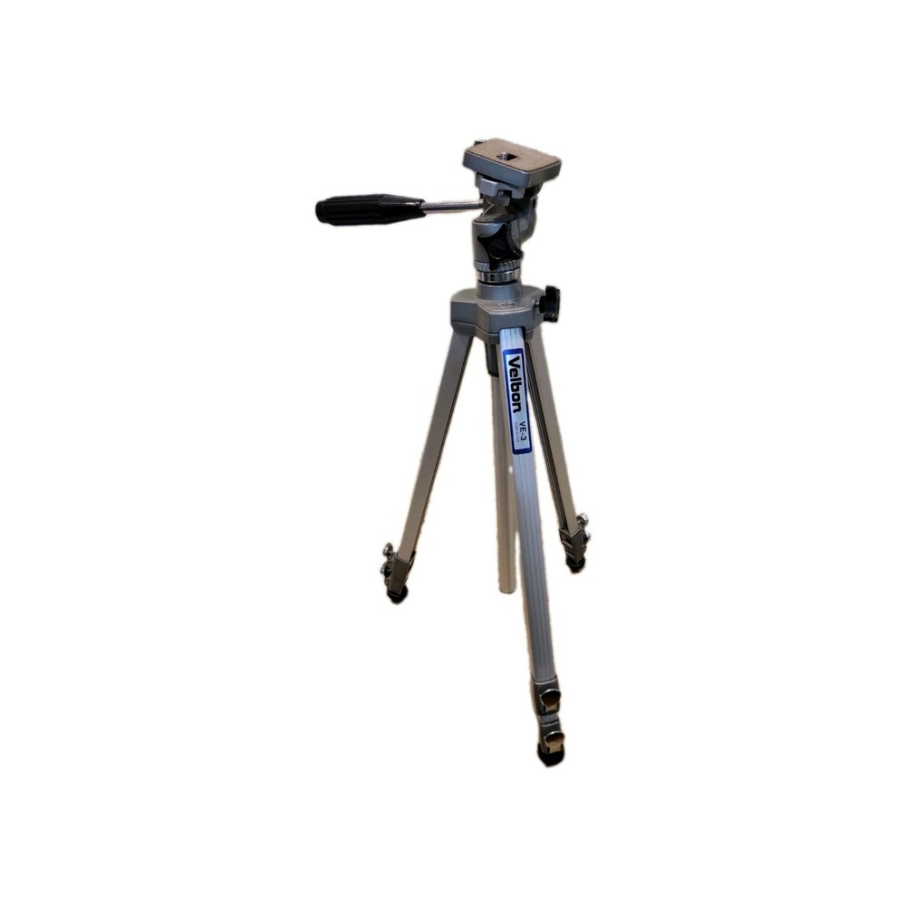 Velbon VE-3 Camera Tripod Vintage Aluminum Adjustable. 60" Maximum Height EUC